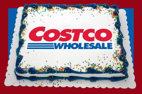 A sheet cake with the Costco Wholesale logo.